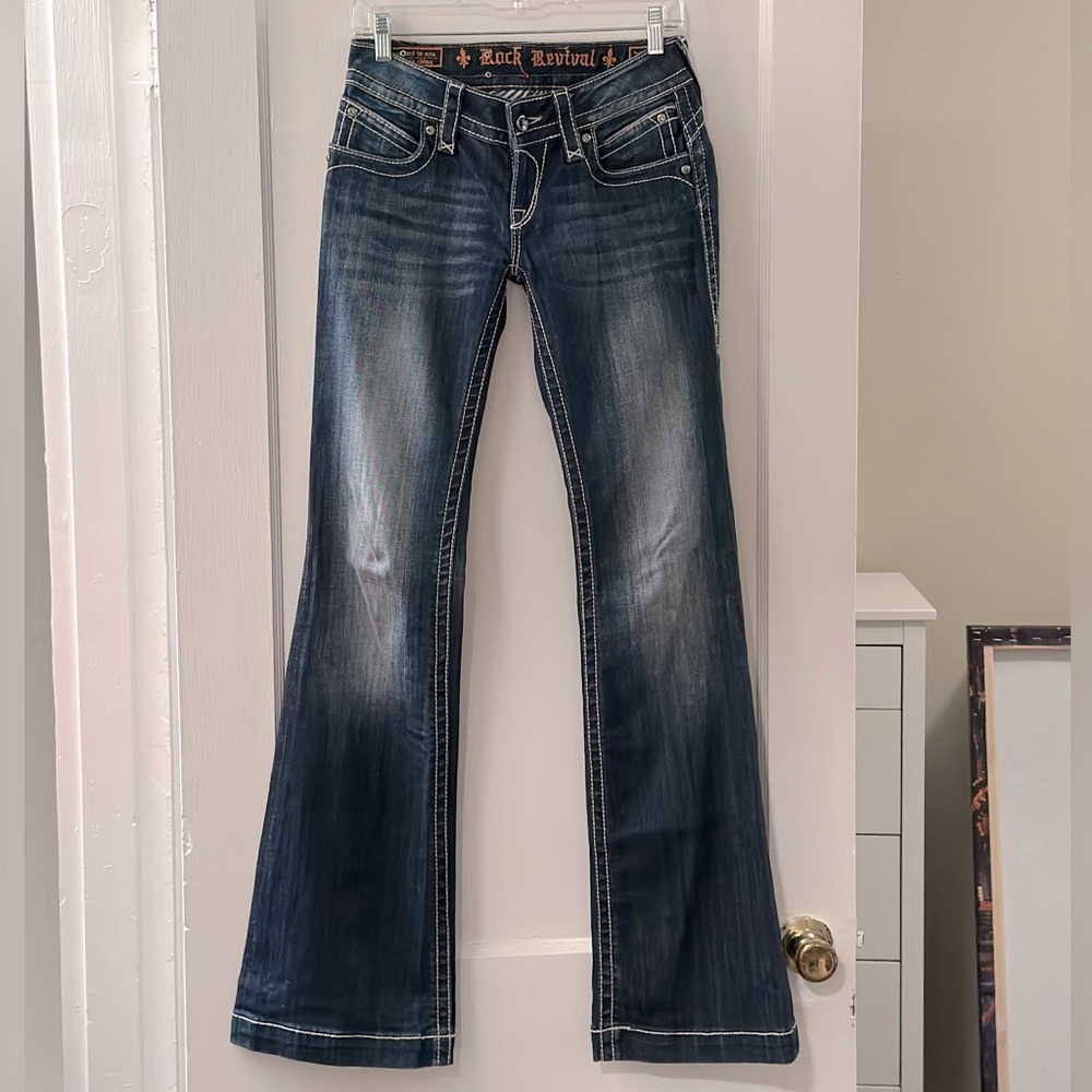 Rock Revival Scarlett Wide Leg Jeans Size 27x34.5